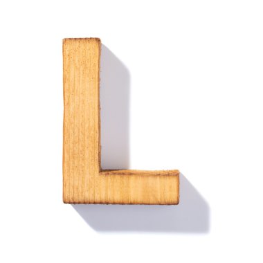 Kahverengi ahşap harf L