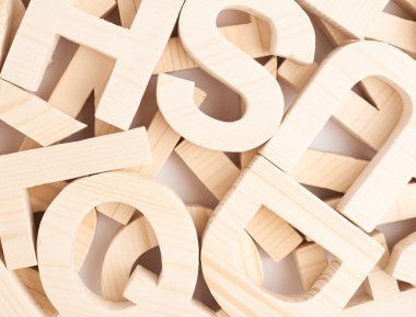 Surface covered with wooden letters clipart
