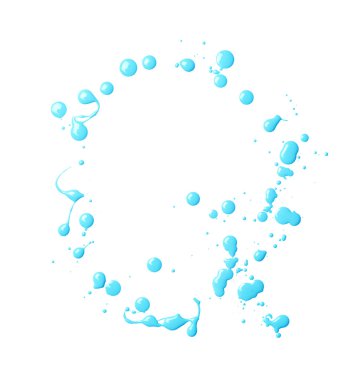 Harf Q boya ile yapılan damla