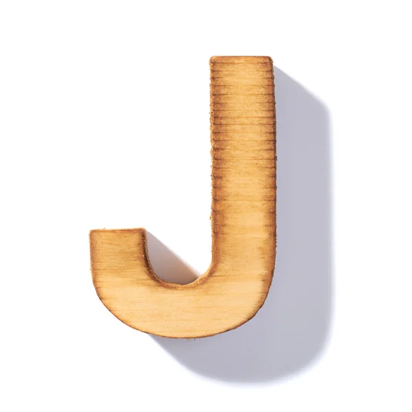 Brązowy drewniany litera J — Zdjęcie stockowe