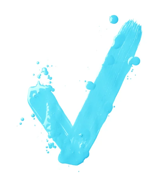 Oil paint brush stroke yes tick mark — Stock Photo, Image