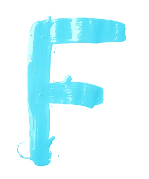 Písmeno F s malovanými tahy — Stock fotografie
