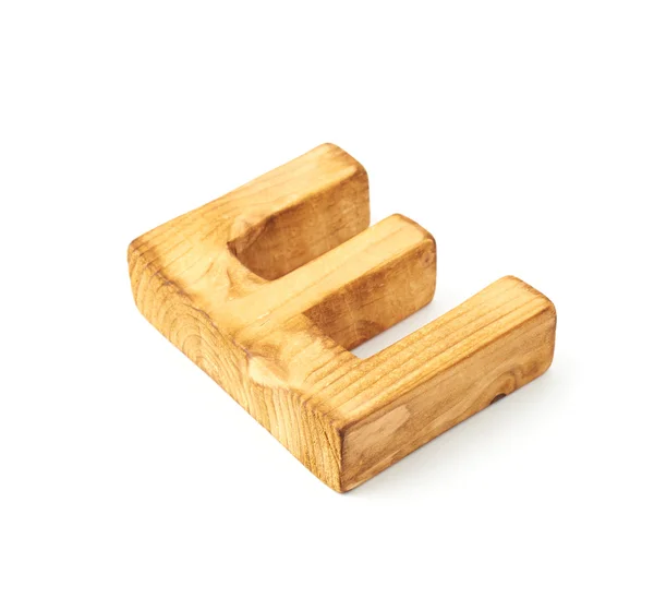 Capital block wooden letter E — Stock Photo, Image