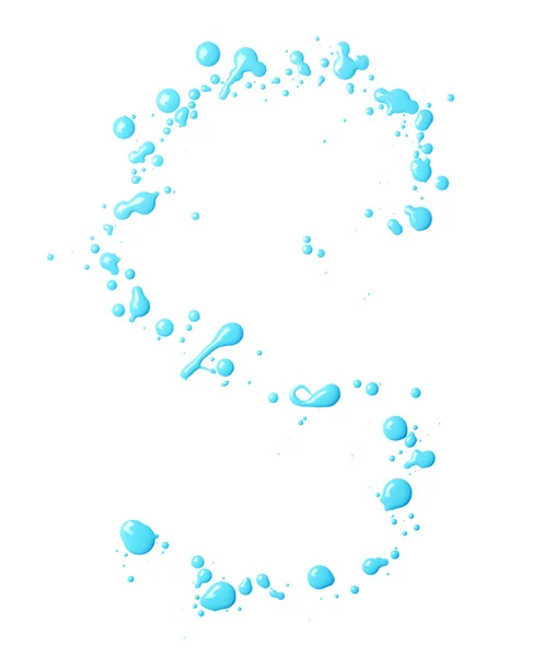 Letter S made with the paint drops — Stock Photo, Image