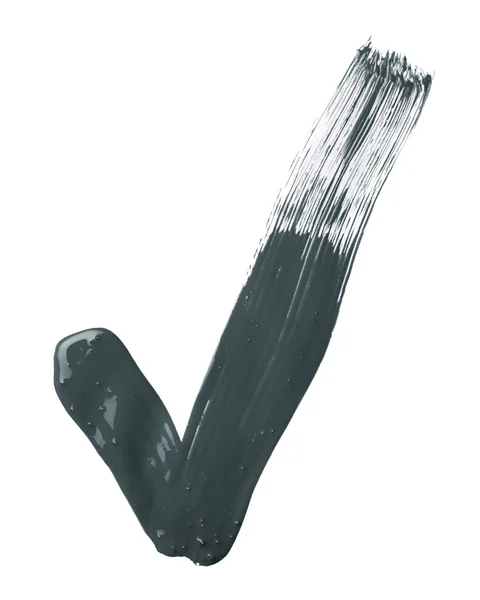 Yağlı boya fırça konturu Evet onay işareti — Stok fotoğraf