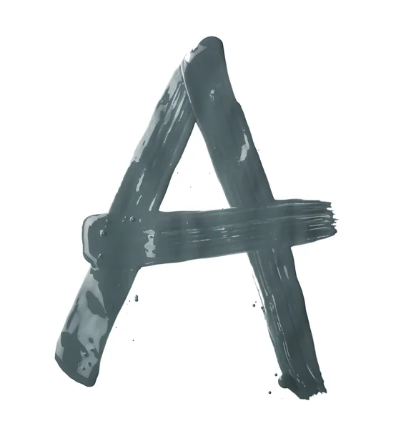 Boya darbeleri ile yapılan A harfi — Stok fotoğraf