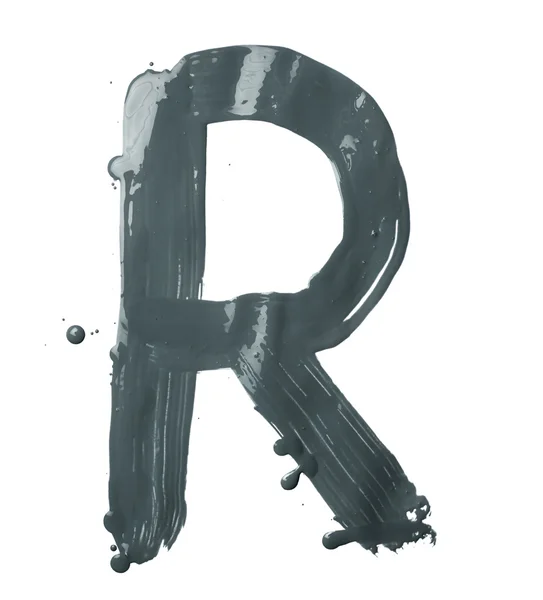 Letter R made with the paint strokes — Stock Photo, Image