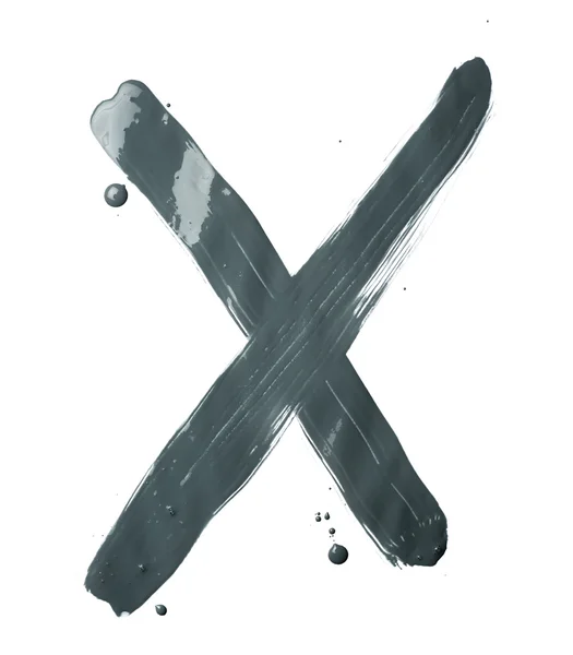 Carta X feita com os traços de tinta — Fotografia de Stock