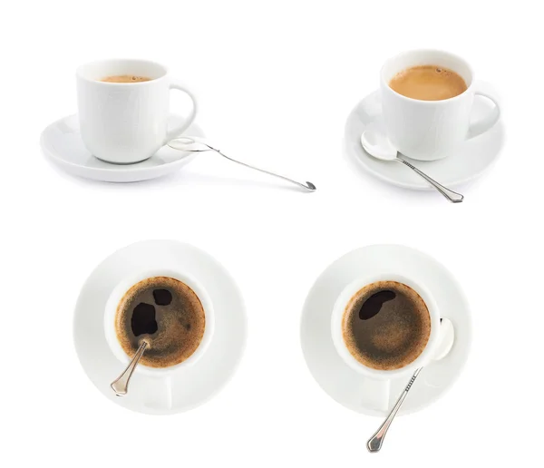 Svart kaffe i keramikkkopper – stockfoto