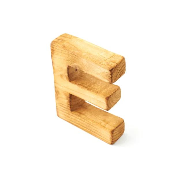 Lettera di legno E — Foto Stock