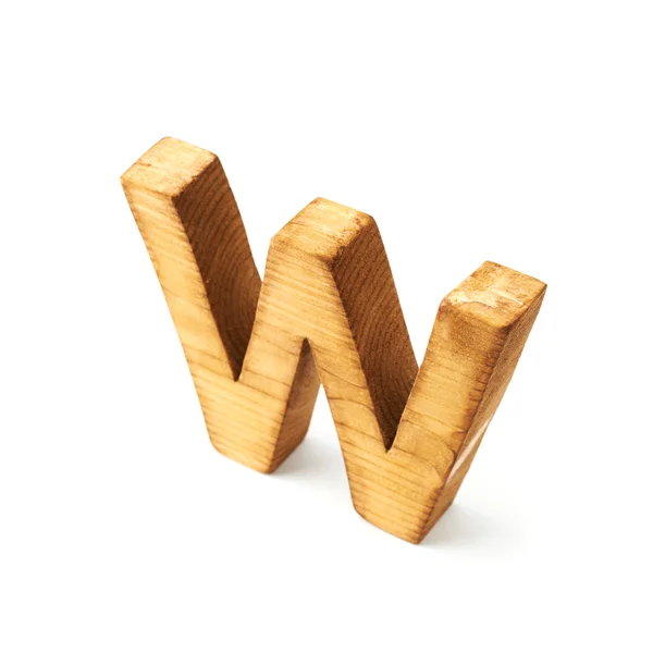 Wooden letter W — Stock Photo, Image