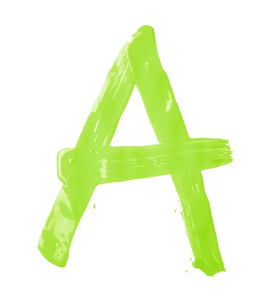 Boya darbeleri ile yapılan A harfi — Stok fotoğraf