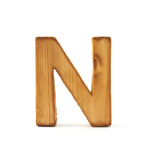 Carta de madeira N — Fotografia de Stock