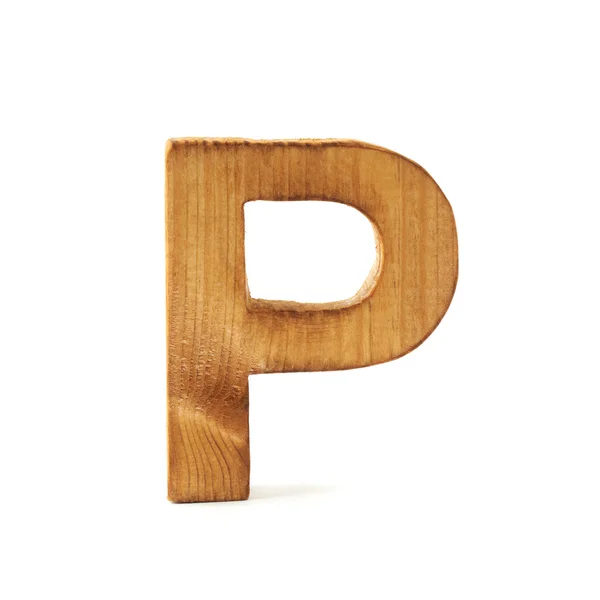 Holzbuchstabe p — Stockfoto