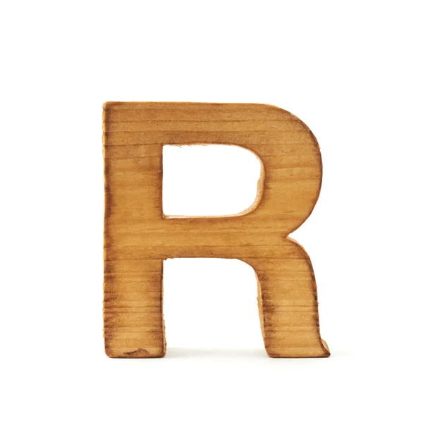Вуден буква R — стоковое фото