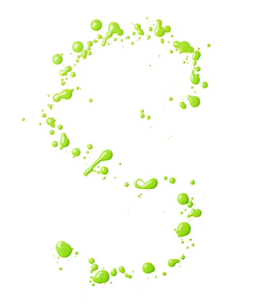 Letter S made with the paint drops — Stock Photo, Image