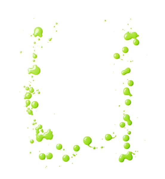 Letter U made with the paint drops — Stock Photo, Image