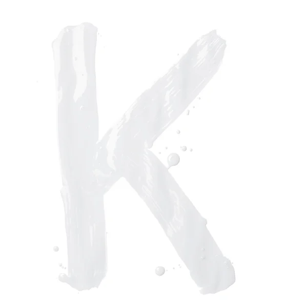 Carta K feita com os traços de tinta — Fotografia de Stock