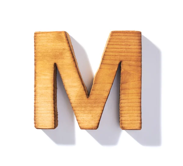Carta de madeira M — Fotografia de Stock