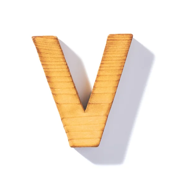 Literă de lemn V — Fotografie, imagine de stoc