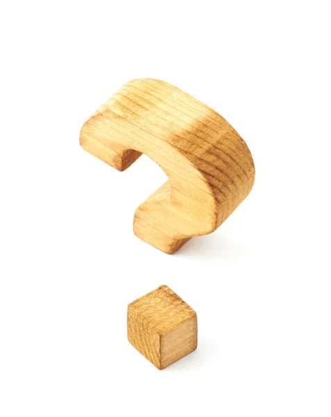 Punto interrogativo in legno — Foto Stock