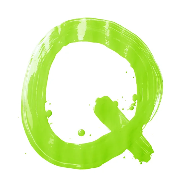 Oil  hand drawn letter Q — Stock Photo, Image