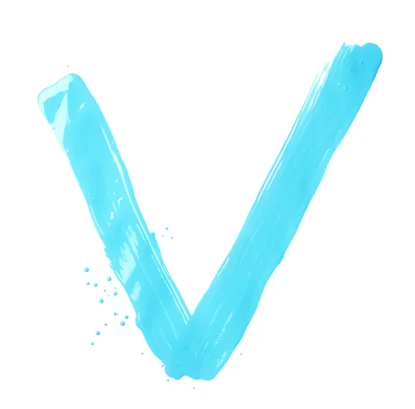 Letter V made with the paint strokes — Stock Photo, Image