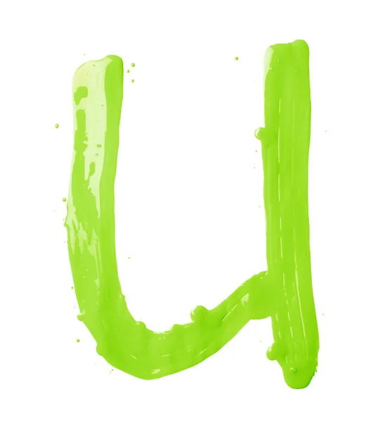 Letter U made with the paint strokes — Stock Photo, Image
