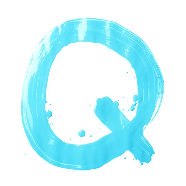 Písmeno Q s malovanými tahy — Stock fotografie
