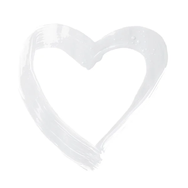 Kalp şekli fırça konturu çerçeve — Stok fotoğraf