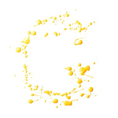 Boya darbeleri ile yapılan G harfi