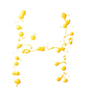 Boya darbeleri ile yapılan H harfi