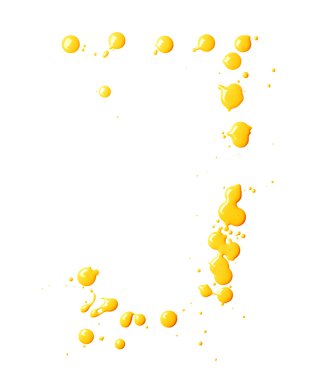 Boya darbeleri ile yapılan J harfi