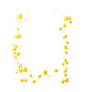 Boya ile yapılmış U harfi düşer