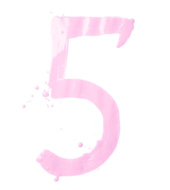 Elle beş numaralı petrol ile çizilmiş