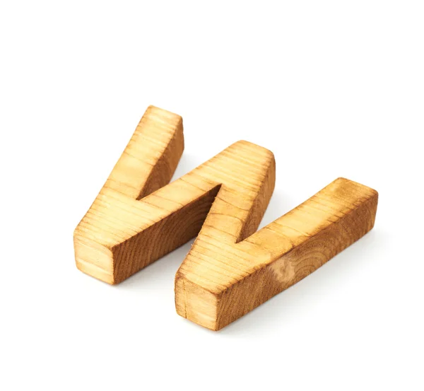 Wooden letter W — Stock Photo, Image