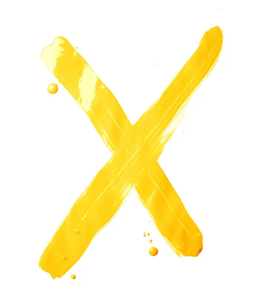 Hand getrokken met de olie letter X — Stockfoto