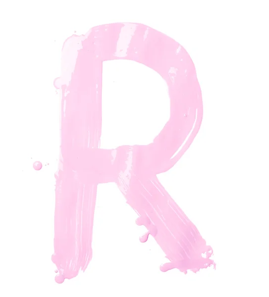 Bogstavet R lavet med maling slagtilfælde - Stock-foto