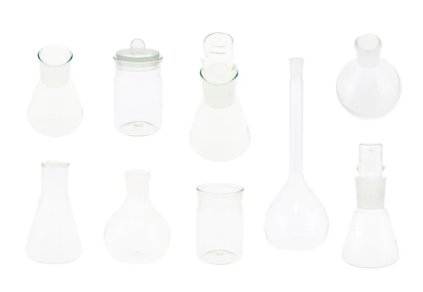 Set of multiple chemistry glasswares — Stock Photo, Image