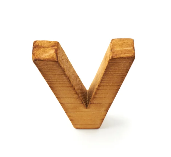 Wooden letter V — Stock Photo, Image