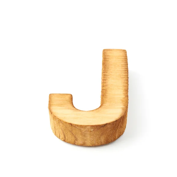 Letra de madera J —  Fotos de Stock