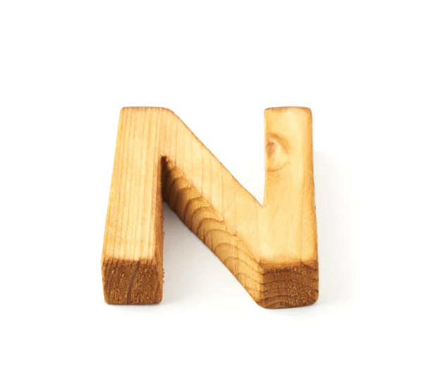 Letra de madera N —  Fotos de Stock