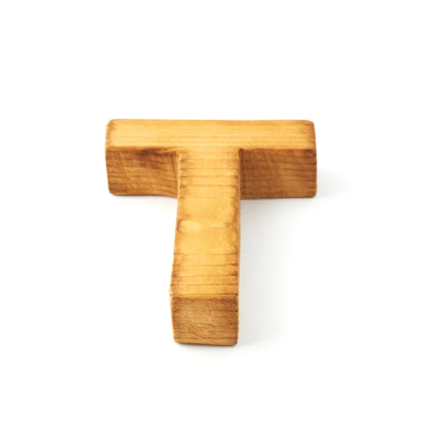 Wooden letter T — Stock Photo, Image