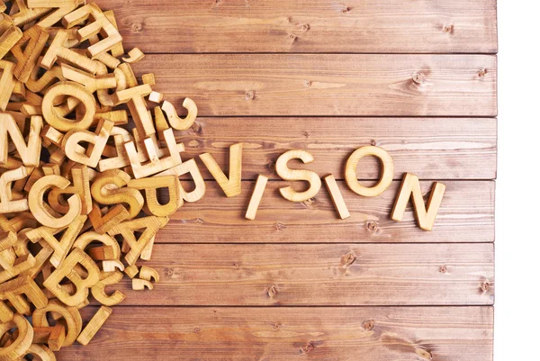 Word vision made with wooden letters — Stock Photo, Image