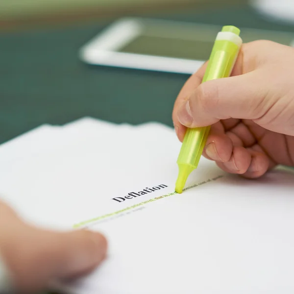 Marking words in a deflation definition — Stock Photo, Image