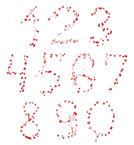ペイントの流出で作られた数字のセット — ストック写真