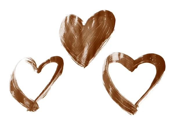 Hearts drawn with the oil paint — Stock Photo, Image