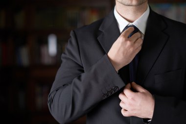 Kravatını düzeltme işadamı