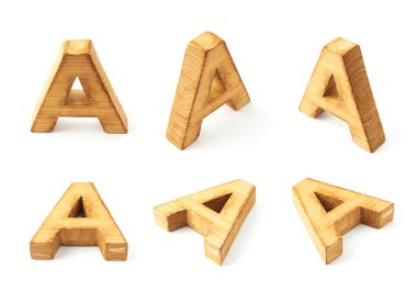 Altı ahşap harfler A blok