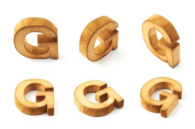 Altı tahta harf G blok